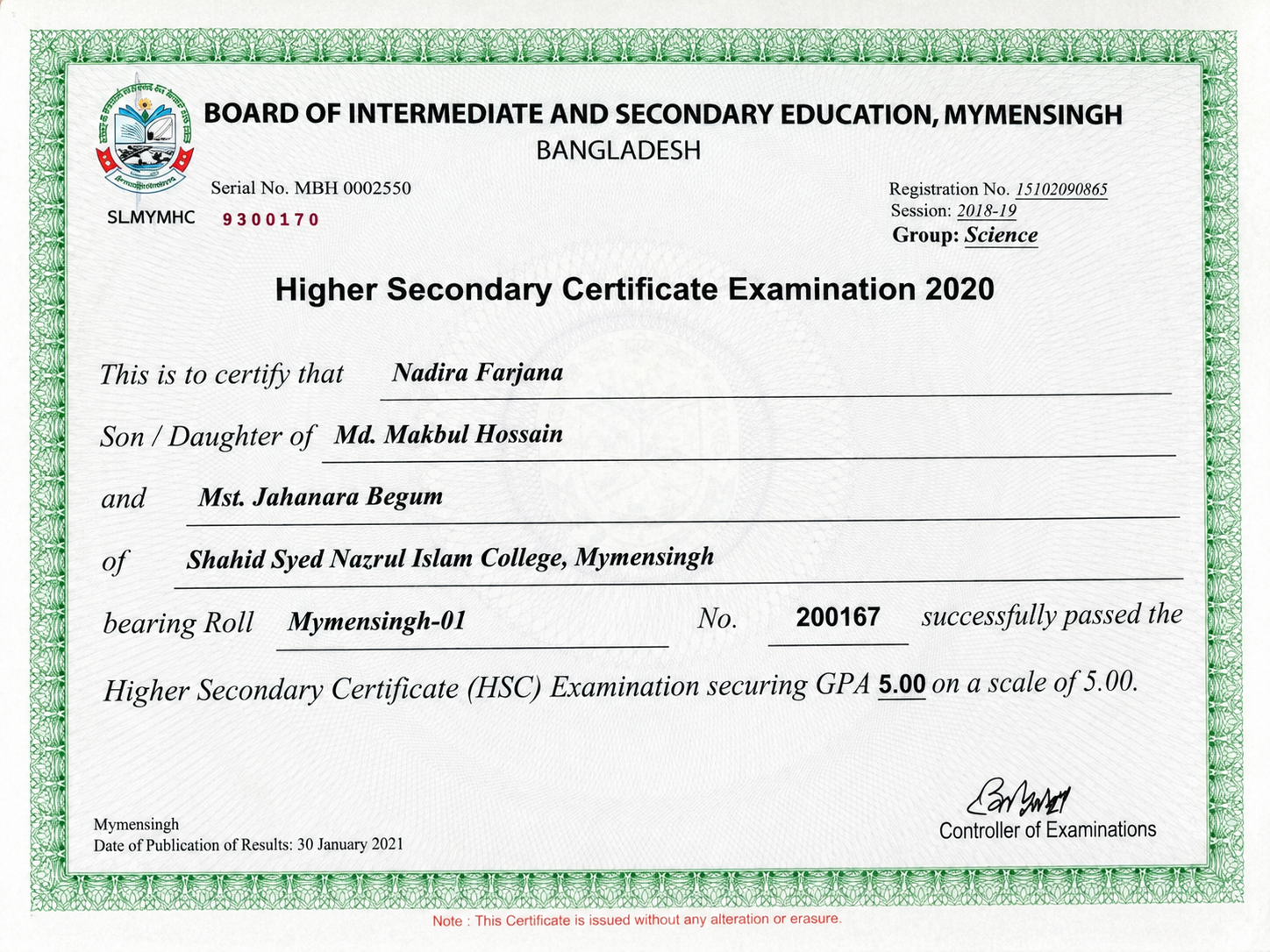 Activities & Credentials | Nadira Farjana
