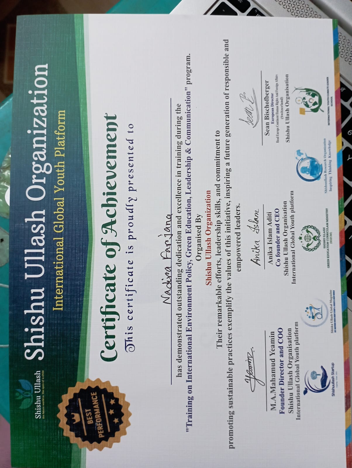 Activities & Credentials | Nadira Farjana